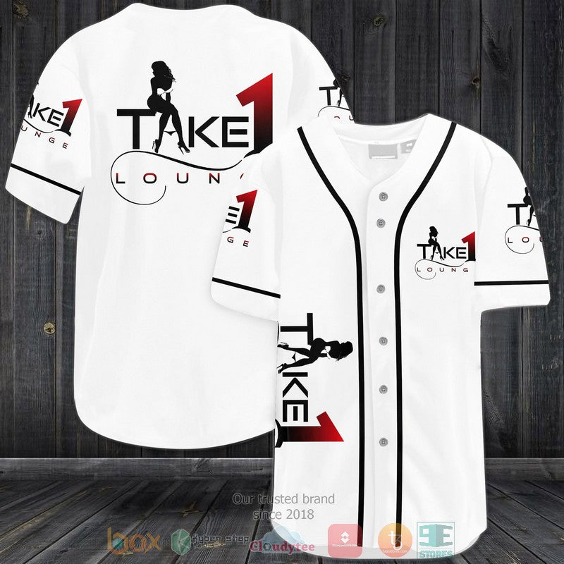 Take 1 Lounge white Baseball shirt