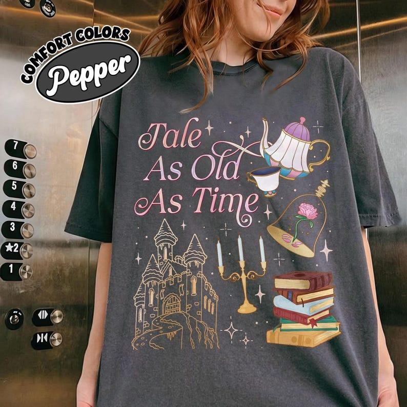 Tale As Old As Time  Trendy T-Shirt, Belle Princess  Clipart, Beauty Princess Shirt Designs, Family Vacation TShirt,...
