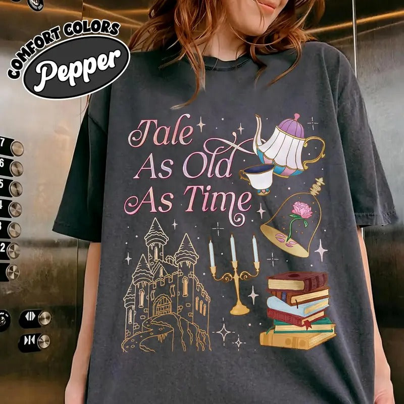 Tale As Old As Time Sweatshirt, Belle Princess Tee Shirt, Retro Beauty Princess Shirt, Magic Fairy Tales Shirt, Belle...
