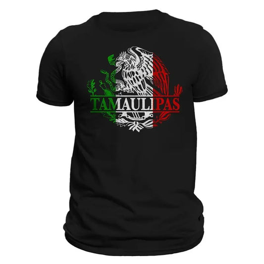 Tamaulipas Mexico Eagle Emblem Classic T-Shirt - 100% Ring-spun Combed Cotton DTG Printed Crew Neck Short Sleeve Casual...