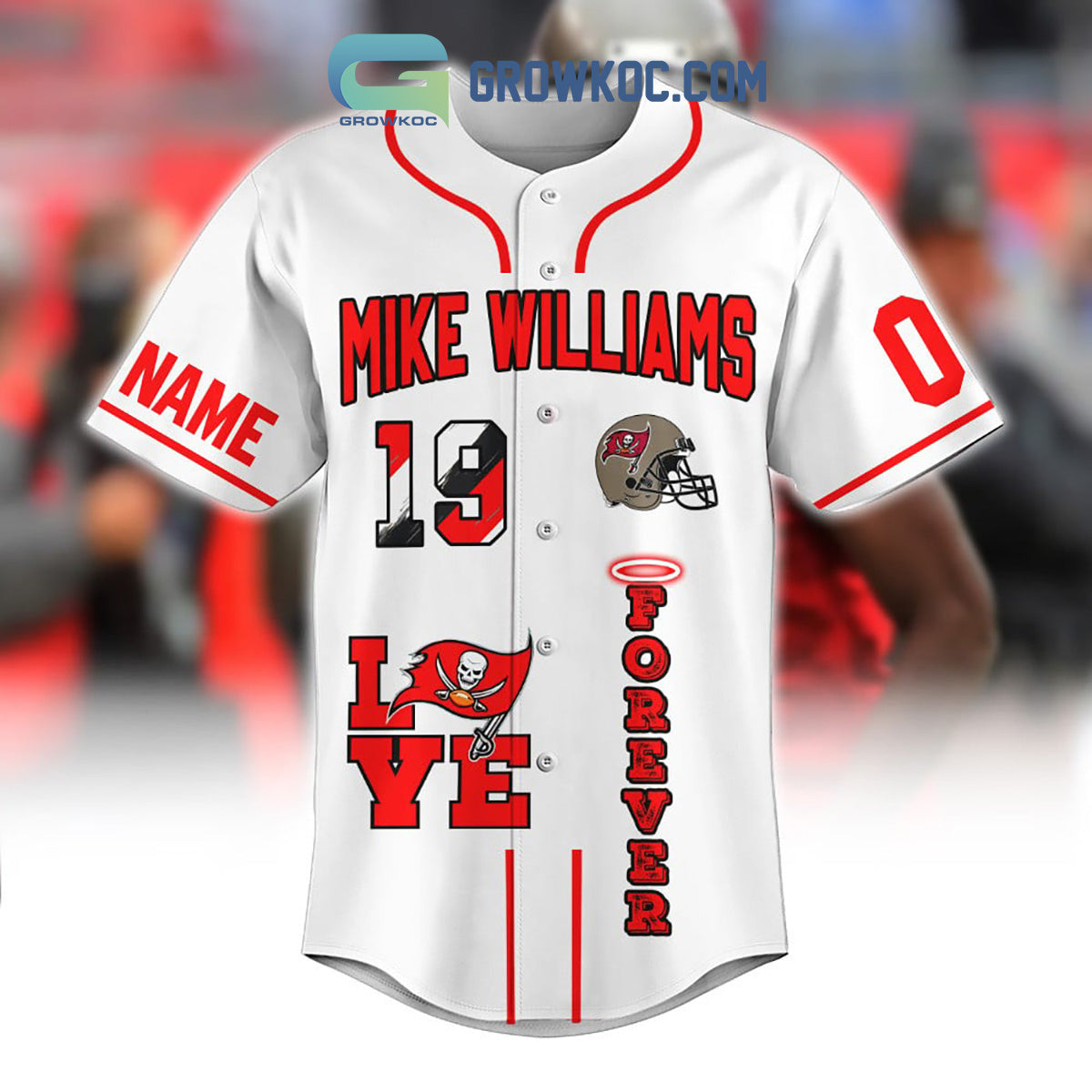 Tampa Bay Buccaneers Mike Williams 19 Forever Memories Personalized Baseball Jersey