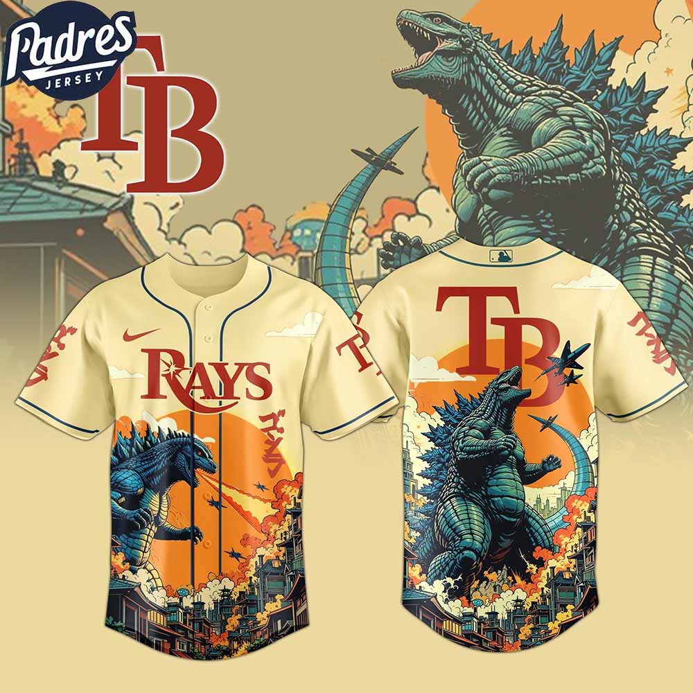 Tampa Bay Rays MLB Godzilla 2025 Baseball Jersey - Padres Jersey Oasis: Elevate Your Baseball Style Game T-Shirts,...