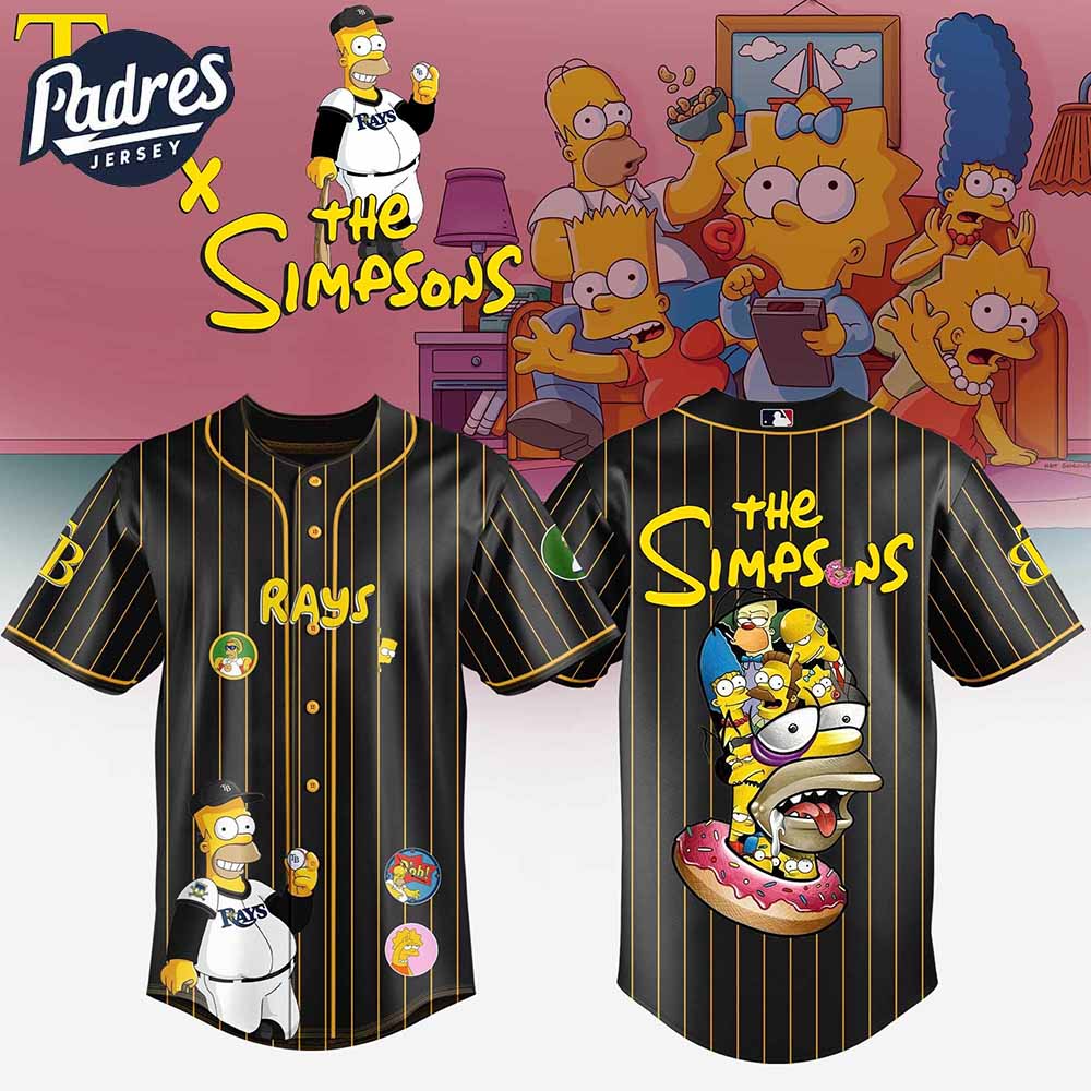 Tampa Bay Rays MLB x The Simpsons Baseball Jersey Style - Padres Jersey Oasis: Elevate Your Baseball Style Game... (Image 1)