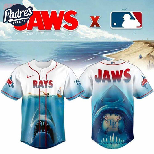 Tampa Bay Rays x Jaws 2025 Baseball Jersey - Padres Jersey Oasis: Elevate Your Baseball Style Game T-Shirts,... (Image 1)