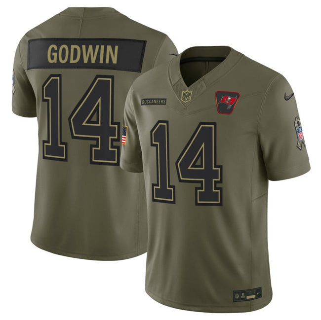 Tampa Bay Buccaneers #14 Chris Godwin Jr. Olive 2025 F.U.S.E. Salute to Service Style 2