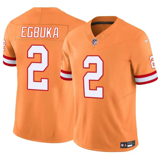 Tampa Bay Buccaneers #2 Emeka Egbuka Orange 2025 Draft F.U.S.E. Throwback Limited