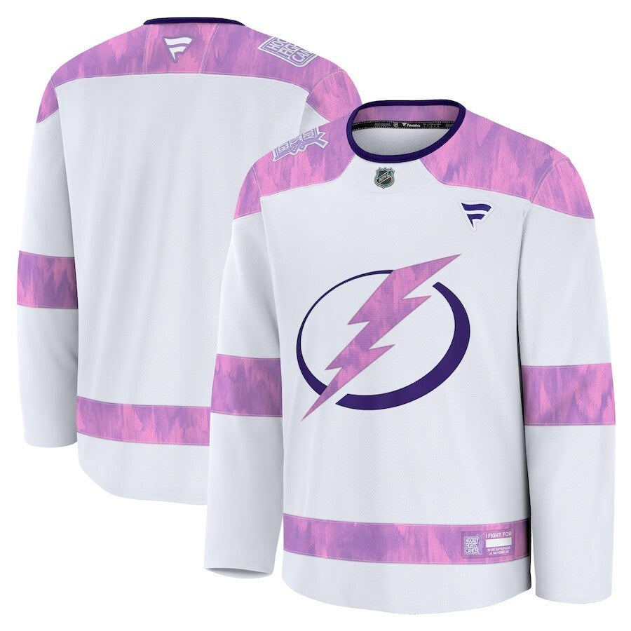 Tampa Bay Lightning 2024 Hockey Fights Cancer Practice Jersey - White