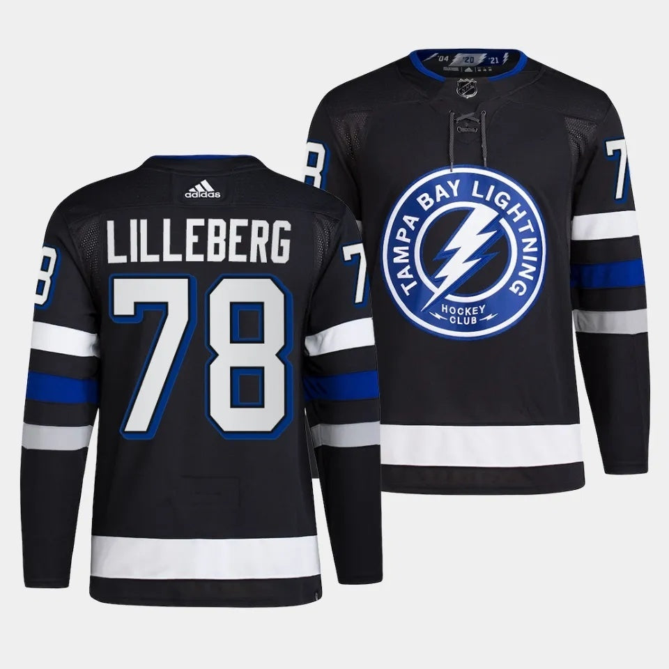 Tampa Bay Lightning #78 Emil Lilleberg 2023-24 Alternate Black Style 2