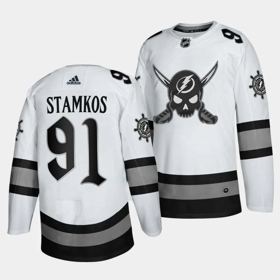 Tampa Bay Lightning #91 Steven Stamkos Gasparilla inspired White Limited Edition Jersey