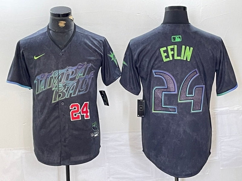 Tampa Bay Rays #24 Zach Eflin Rays City Style 2
