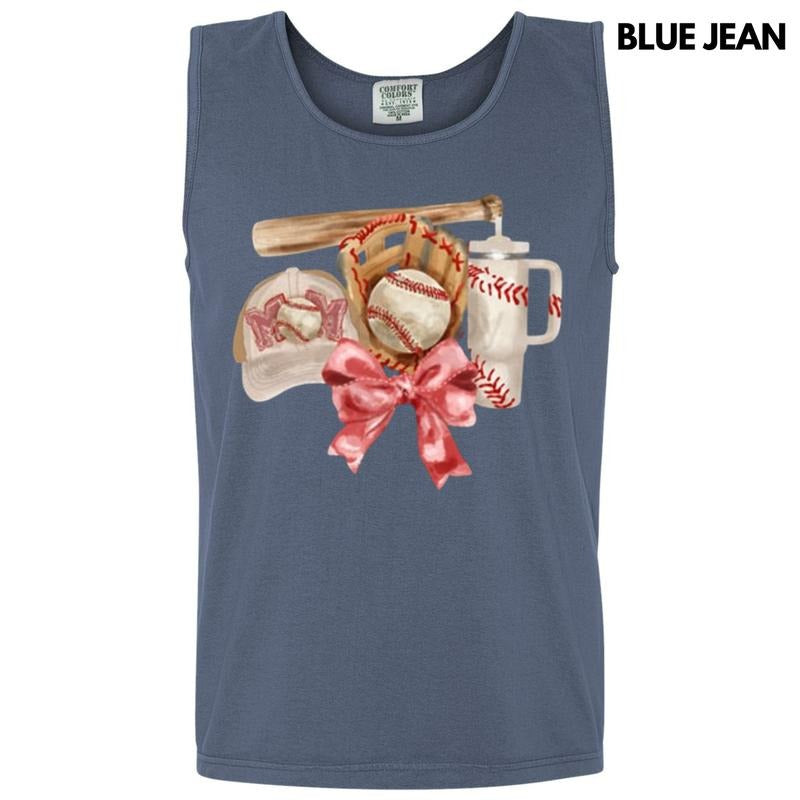Tank Top - Baseball Mom Coquette Comfort Colors Tank Top T-Shirts, Hoodie, Sweatshirt | WearSparks.com