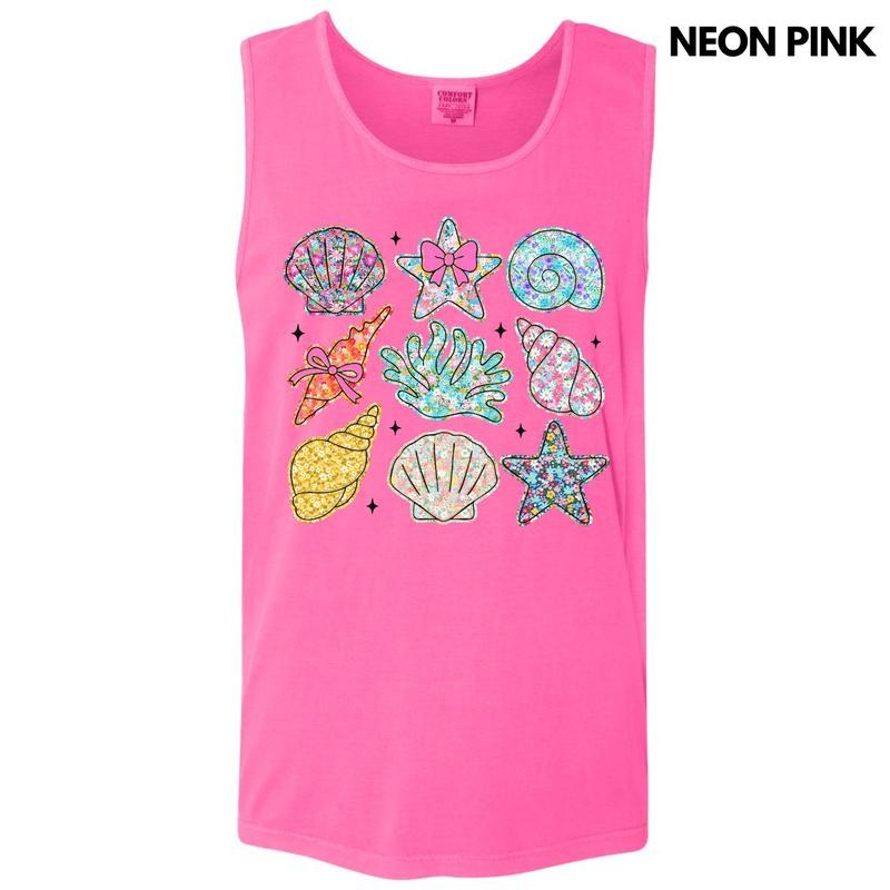 Tank Top - Ditzy Seashell Collage Comfort Colors Tank Top 'NLB' T-Shirts, Hoodie, Sweatshirt | WearSparks.com