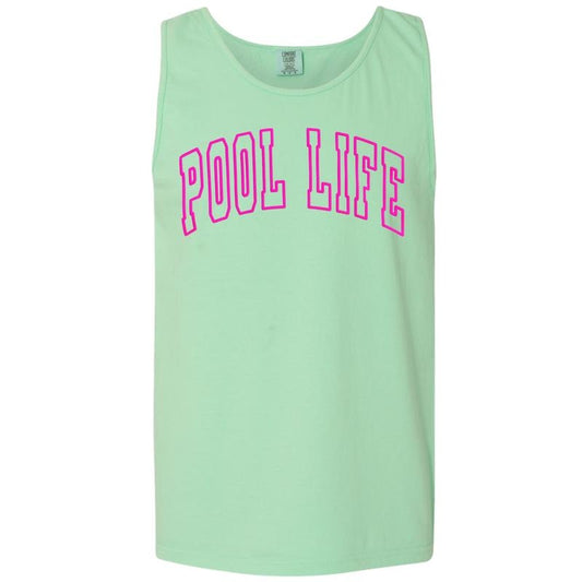 Tank Top - Pool Life Pink PUFF Comfort Colors Tank Top T-Shirts, Hoodie, Sweatshirt | WearSparks.com