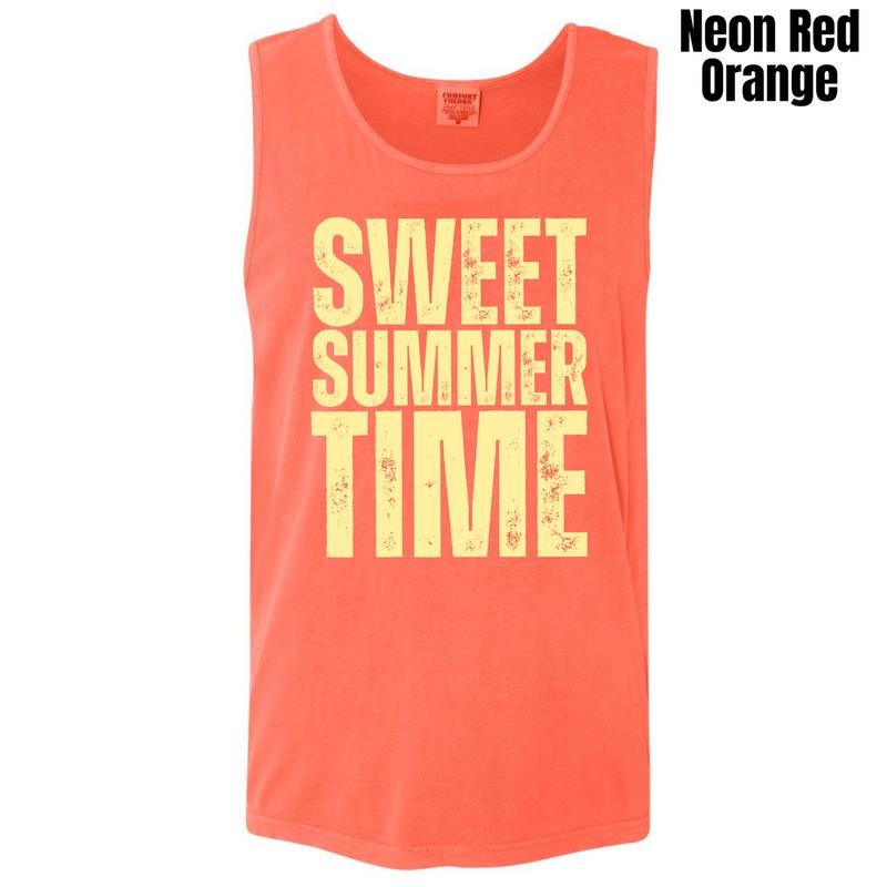 Tank Top - Sweet Summer Time Comfort Colors Tank Top 'NLB' T-Shirts, Hoodie, Sweatshirt | WearSparks.com