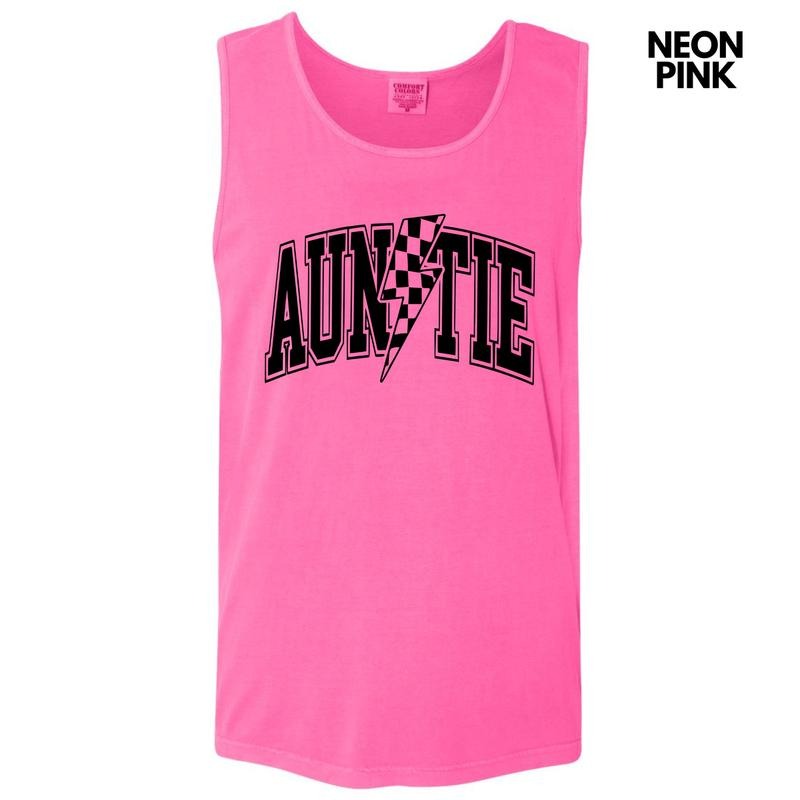 Tank Top -Auntie Lightning Bolt Comfort Colors Tank Top 'NLB' T-Shirts, Hoodie, Sweatshirt | WearSparks.com