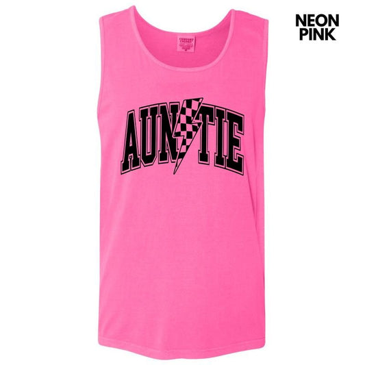 Tank Top -Auntie Lightning Bolt Comfort Colors Tank Top 'NLB' T-Shirts, Hoodie, Sweatshirt | WearSparks.com