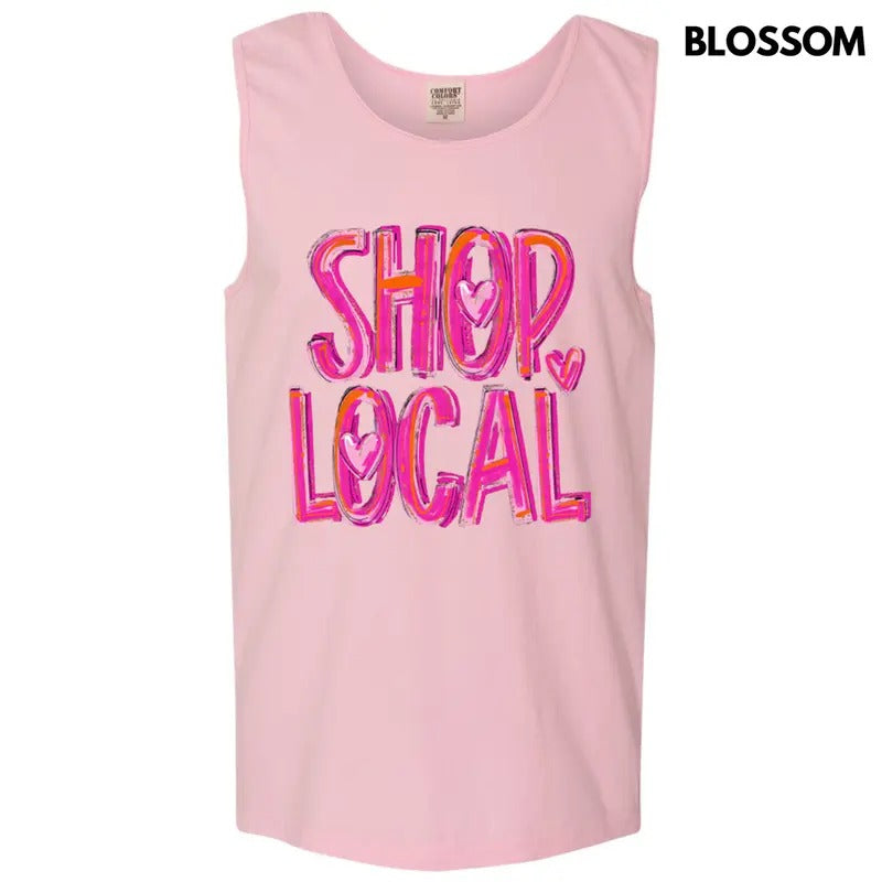 Tank Top -Painted Shop Local Comfort Colors Tank Top T-Shirts, Hoodie, Sweatshirt | WearSparks.com