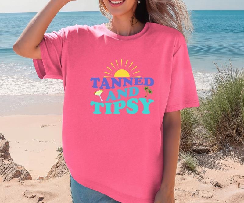 Tanned and Tipsy Comfort colors Tee shirt Hoodie, Sweatshirt | WearSparks.com