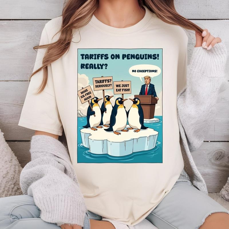 Tariffs On Penguins Heard Island Funny Trump Shirt Penguins Resist Shirt Flippers Up s Shirt Heard Island Shirt  T-shirt,...