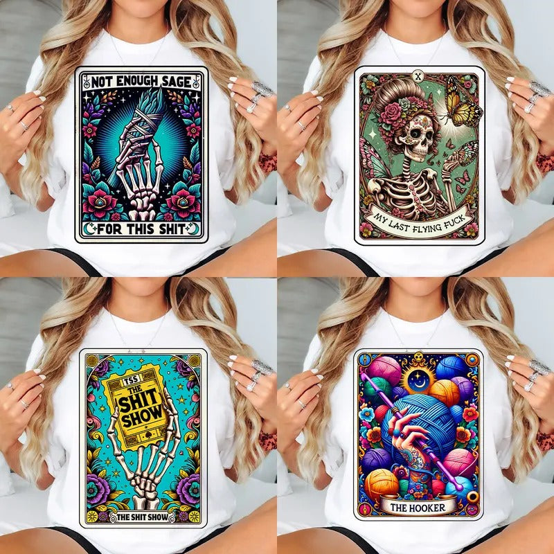 Tarot Card Funny T-Shirts - Print is Sublimation, Unisex T-Shirt, Funny Tee, Womenswear Graphic Tshirt Casual Fit Hoodie,...