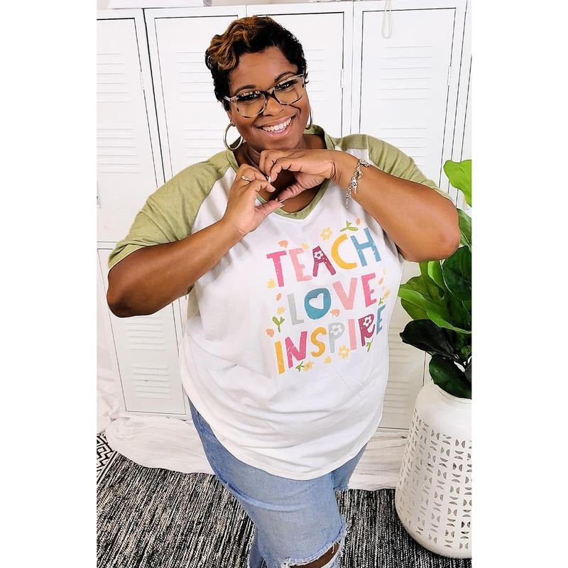 Teach Love Inspire V-Neck T-Shirts, Hoodie, Sweatshirt | WearSparks.com