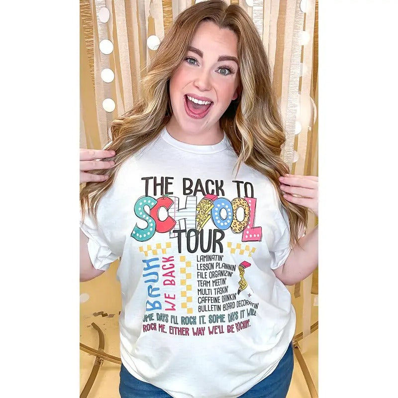 Teacher Back to School Tour Graphic T-Shirt Hoodie, Sweatshirt | WearSparks.com