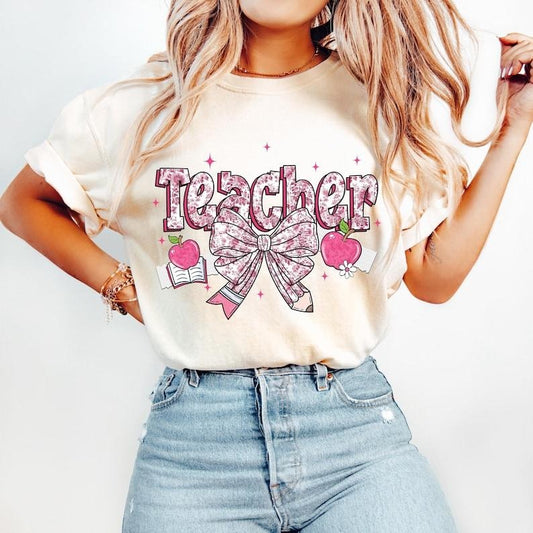 Teacher Chinoiserie Coquette, Pink Teacher, Last Day of School, Back to School, Teacher Appreciation Gift, Retro Teacher...