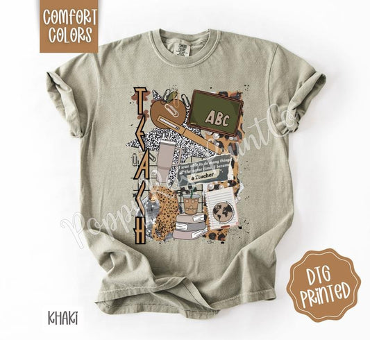 Teacher Collage Shirt Comfort Colors, Trendy Graphic Women's Tee, Gift for Her Hoodie, Sweatshirt | WearSparks.com