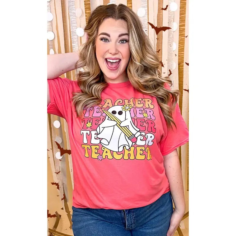 Teacher Ghost Graphic T-Shirt Hoodie, Sweatshirt | WearSparks.com