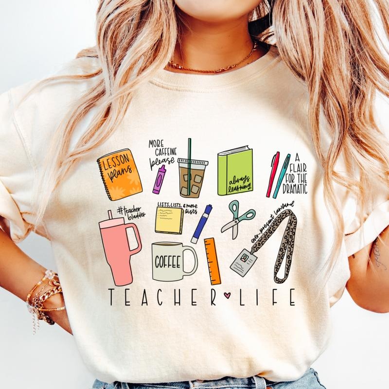 Teacher Life Shirt, Cute School Supplies Shirt, Back To School, Team Teacher Shirt, Funny Teacher Gift, Teacher...