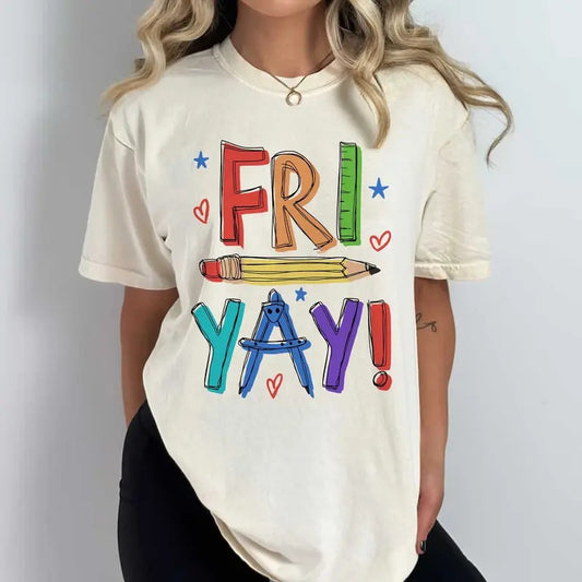 Teacher Shirt Happy Friyay Shirt Funny Teacher Shirt Fri-yay Shirt Teacher Team Shirt Kindergarten Teacher Teacher...