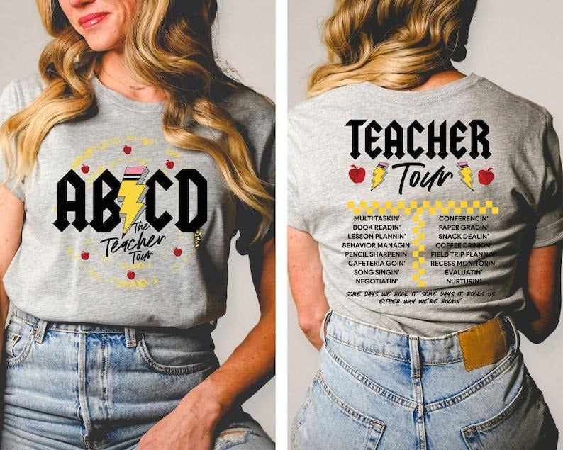 Teacher Shirt, ABCD Teacher Tour Shirt, Back To School Shirt, End of School Year Shirt, Trendy t shirt, Kindergarten...
