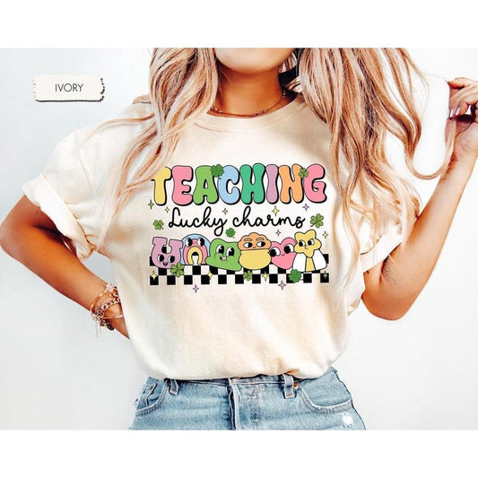Teacher St.Patrick's Day Shirt, Teaching Lucky Charms Shirt, Lucky Teacher Shirt, St Patty Day Shirt for Women, Irish...