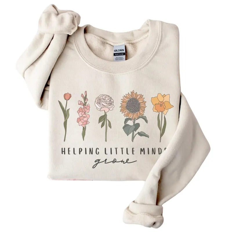 Teacher Sweatshirt Wildflower Daycare Teacher Shirt, Back to School, Matching Gift for Teacher Sweater Floral Shirt 0q7b8...