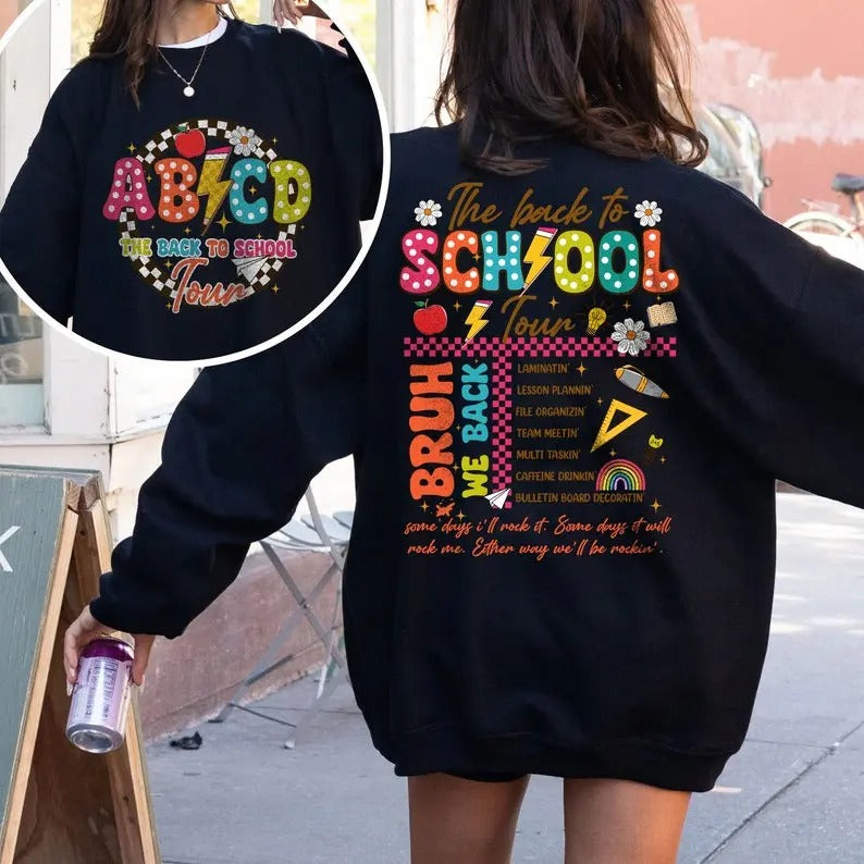 Teacher Tour 2024 Retro Back to School Shirt for Teachers, ABCD Teacher Shirts, First Day Of School Teacher...