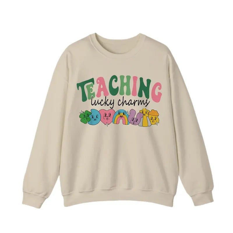 Teaching Lucky Charms Sweatshirt, Lucky Teacher Sweatshirt, Saint Patrick's Day Teacher Sweatshirt, Gift For Men And...