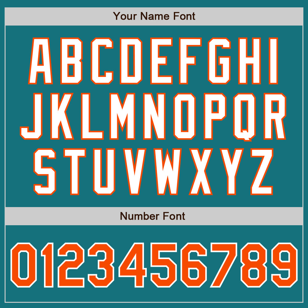 Custom Teal Orange-White Authentic Baseball Jersey