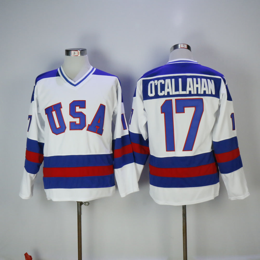 Team USA 1980 #17 Jack Ocallahan USA17 White