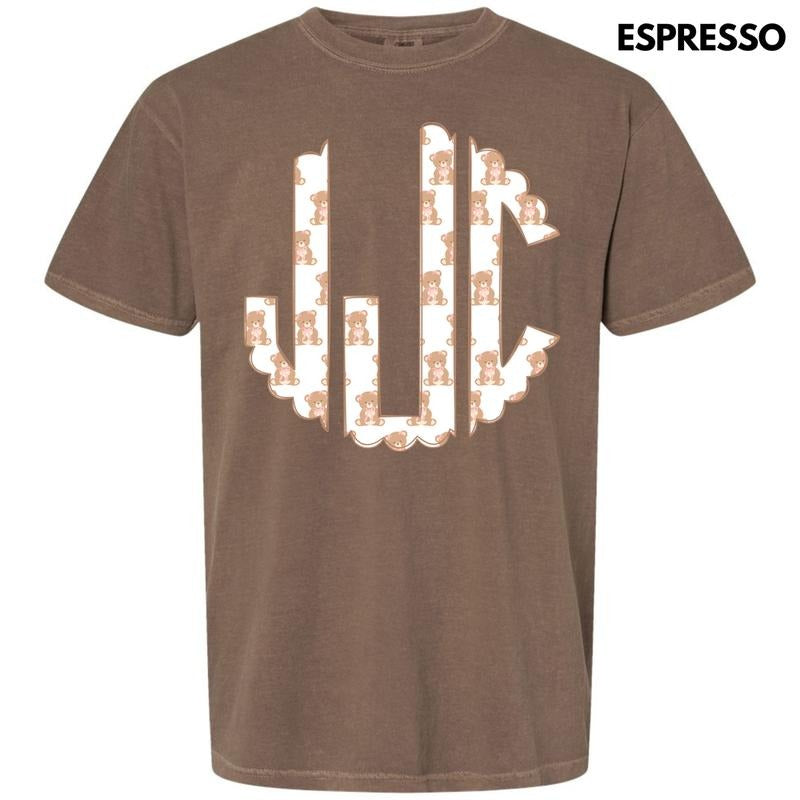 Teddy Bear Monogram Comfort Colors T-Shirt 'NLB' Hoodie, Sweatshirt | WearSparks.com