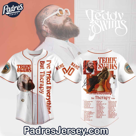 Teddy Swims I've Tried Everything But Therapy Baseball Jersey Outfit - Padres Jersey Oasis: Elevate Your... (Image 1)