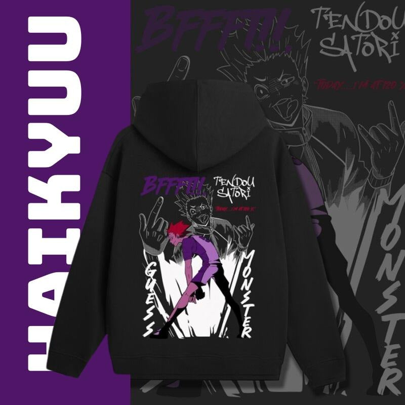 Tendou Satori Hoodie, Haikyuu Graphic Shirt, Anime Tee, Classic Cotton Hoodie Sweatshirt | WearSparks.com