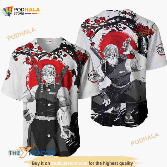 Tengen Uzui Kimetsu Anime Japan Style 3D Baseball Jersey Shirt