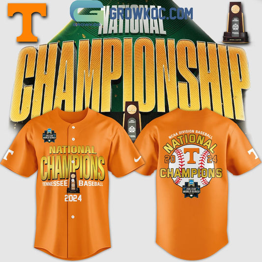 Tennessee Vols Champion 2024 NCAA Division I Orange Version Baseball Jersey