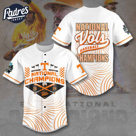 Tennessee Volunteers 2024 National Champions White Baseball Jersey - Padres Jersey Oasis: Elevate Your Baseball Style...