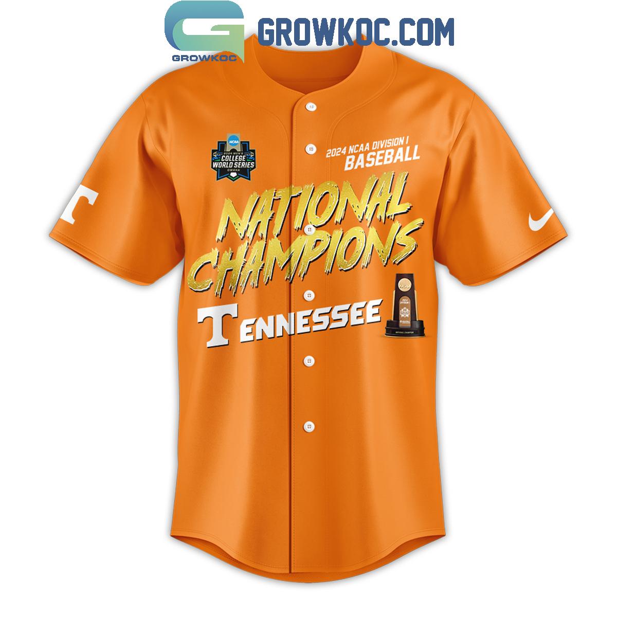 Tennessee Volunteers Champion 2024 NCAA Division I Orange Version Baseball Jersey