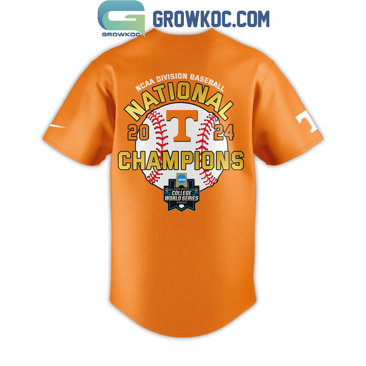 Tennessee Volunteers Champion 2024 NCAA Division I Orange Version Baseball Jersey