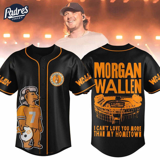 Tennessee Volunteers Morgan Wallen I cant not love you more than my hometown Knoxville Baseball Jersey - Padres... (Image 1)