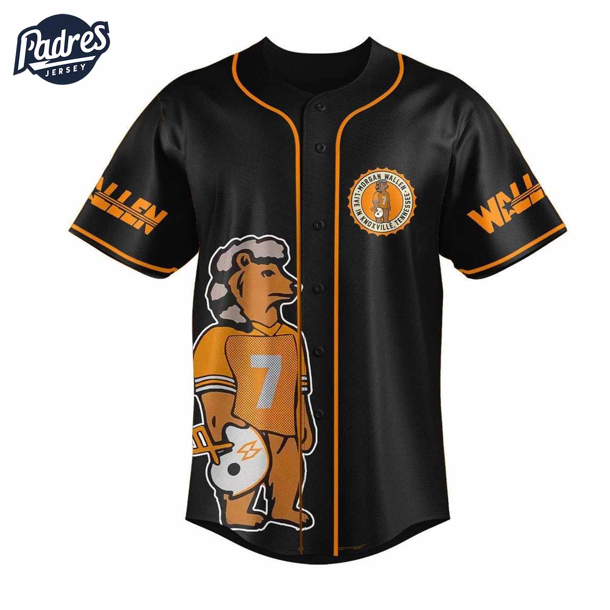Tennessee Volunteers Morgan Wallen I cant not love you more than my hometown Knoxville Baseball Jersey - Padres... (Image 3)