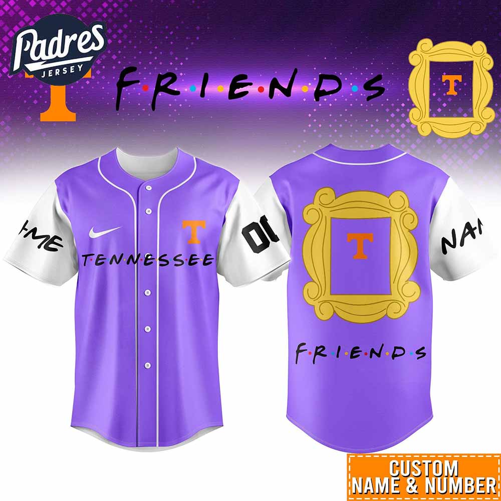 Tennessee Volunteers NCAA x Friends Personalized Baseball Jersey Outfit - Padres Jersey Oasis: Elevate Your... (Image 1)