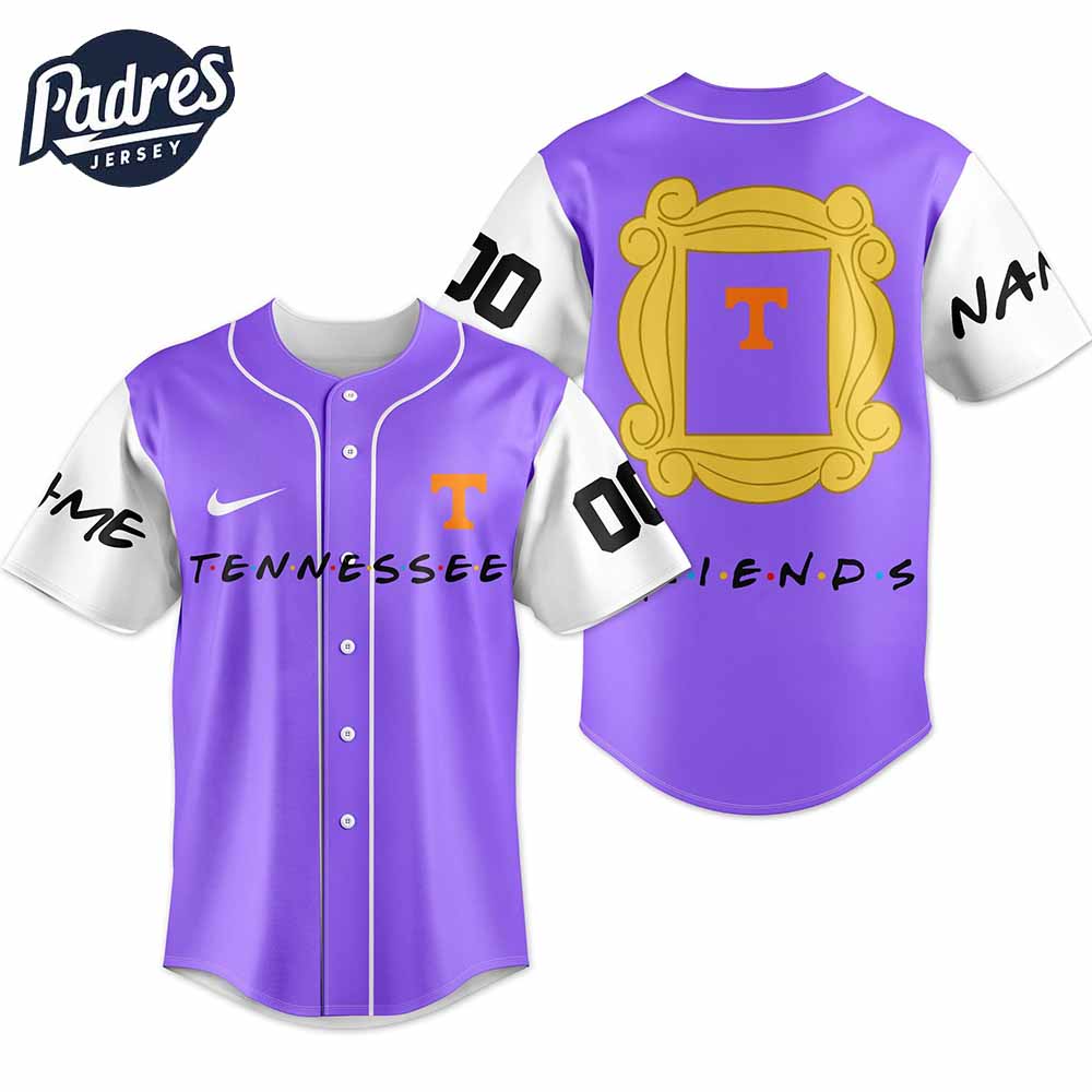 Tennessee Volunteers NCAA x Friends Personalized Baseball Jersey Outfit - Padres Jersey Oasis: Elevate Your... (Image 3)